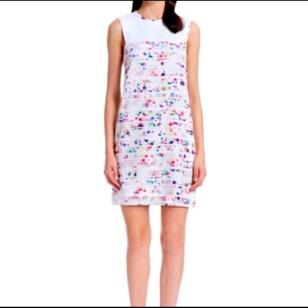 Anthropologie Shoshanna White floral accordion pleat Dress - 4